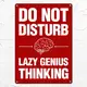 Табличка металлическая Do not disturb Lazy genius thinking 26х18,5 см (MET_20J022_WH)