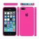Чехол для iPhone SE/5S/5 - силиконовый с микрофиброй, Яркий розовый