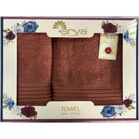 Набор полотенец Arya Жаккард Dophne A107313-Dark pink 2 предмета темно-розовый