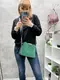 Зеленая - натуральный замш - стильная сумочка на три отделения - Lady Bags, два ремня в комплекте (0388-1)