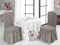 Чохол на стілець з спідницею Кавовий Home Collection Evibu Туреччина 50065