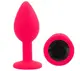 Силиконовая анальная пробка EGZO - Silicone Pink Round Plug Black, size S