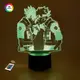 3D ночник"Наруто и Саске"(УВЕЛИЧЕННОЕ ИЗОБРАЖЕНИЕ)+ пульт ДУ + сетевой адаптер + батарейки (3ААА)  3DTOYSLAMP