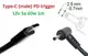 Переходник на 12v (max 5a, 60w) 2.5(2.35)x0.7mm 1m з USB Type-C (male) Power Delivery PD тригер (A class) 1 день гар.