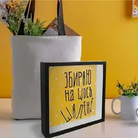Копилка для денег Збираю на щось шалене 22x22x5 см (KOP_18D008)