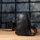 Женская сумка слинг из натуральной кожи Vintage 22935 Черный