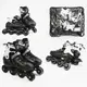 Роликовые коньки 4-18 L Best Roller колеса PU светятся. Black and White (размер 39-43) (186958)