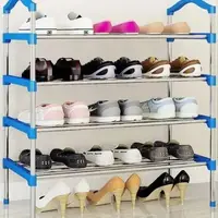 Полка для обуви Shoe Rack черного цвета на 4 ЯРУСА