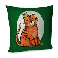Подушка диванная с бархата Миссис Тигр 45x45 см 45BP_22NG011