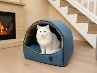 Будка для котов и собак Лофт синий 425х375х375