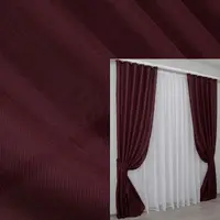 Комплект штор (2шт. 1х2,7м.) коллекция "Лен Мешковина". Цвет бордовый. Код 112ш 31-513
