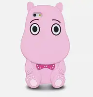 Силиконовый чехол для iPhone SE 2022/2020/8/7 - 3D Hippo (Бегемот), Розовый