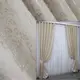 Комплект готовых штор из ткани лён мрамор, коллекция "Pavliani". Цвет светло-бежевый. Код 1178ш 2.5 (2шт. 2,5х2,7м.)
