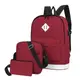 Рюкзак Женский Lesko LP1931-2 Red комплект 3 в 1 сумка и кошелек c USB зарядкой