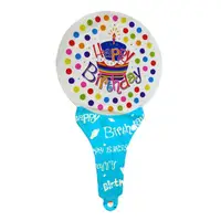 Кулька з надувною ручкою Happy Birthday (тортик)