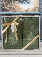 Moz Bantik Yesil 2в1 подарочный набор полотенец. 480 г/м2.Турция.