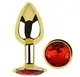 Анальная пробка с кристаллом EGZO - Gold Round Plug Red size S