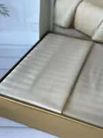 Євро розмір. Постільна білизна. Однотонний в полоску (страйп) Поликотон. Happy cotton Туреччина 03