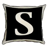 Подушка с мешковины Английская буква S 45x45 см (45PHB_ABC038_WH)