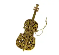 Елочное украшение игрушка Флейта, золото блестки