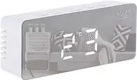 Настільний годинник-будильник Adler AD 1189 white 5.5х8.2х14.8 см білий