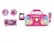 Детский игрушечный караоке, подсветка, микрофон, Bluetooth, MP3-кабель, USB-кабель, USB-кабель. Розовый (155255)