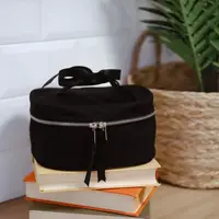 Бавовняна косметичка з бантиком 20*15*10 S  (чорна)