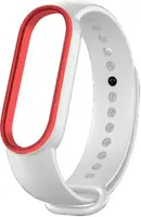 Ремешок UWatch Double Color Replacement Silicone Band For Xiaomi Mi Band 5/6/7 White/Red Line