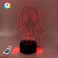 3D ночник "Чика Фудзивара" (УВЕЛИЧЕННОЕ ИЗОБРАЖЕНИЕ)+ пульт ДУ + сетевой адаптер + батарейки (3ААА)  3DTOYSLAM