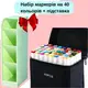 Набор спиртовых маркеров двусторонних Touch Smooth для рисования 40 штук+Подставка канцелярская зелёная