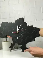 Декоративний настінний годинник з дерева «Карта України»