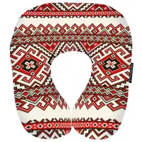 Дорожная подушка Красный орнамент 32x30 см (DOP_UKR012)