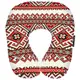 Дорожная подушка Красный орнамент 32x30 см (DOP_UKR012)