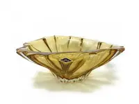 Фруктовница Bohemia Plantica Amber 6KG02/72W13/330/H 330 мм золотистая