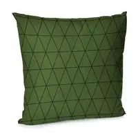 Подушка диванная с бархата Зеленые треугольники 45x45 см (45BP_FLORA004)