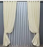 Комплект штор (2шт. 1х2,75м.) з тканини софт. Колір молочний. Код Код 1733ш 31-800