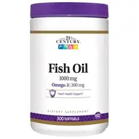 Жирные кислоты 21st Century Fish Oil 1000 mg, 300 капсул