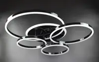 Люстра светодиодная потолочная LED светильник для квартиры на потолок лэд с пультом 26149 Черный 12х69х79 см.