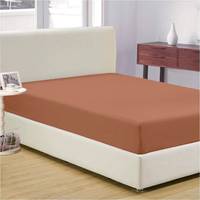 Простынь на резинке HomeBrand 60131 25х180х200 см бежево-коричневая