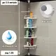 Угловая полка в ванную Multi Corner Shelf AD 9866 из металла и пластика 2.6 метра, 4 полки, регулируемая