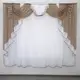 Кухонный (200х170см.) ламбрекен из тюля. Цвет какао с белым. Код 107к