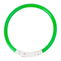 Светодиодный LED ошейник для собак с зарядкой USB, зеленый
