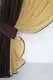Кухонные шторки (400х170см.) с подвязками. Цвет венге с янтарным. Код 096к