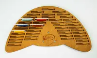 Підставка для бобін (шпуль) ТМ Embroidery Craft з магнітом для голок 45 прорізів. Прорізи з фіксатором 24*13 волоський горіх PB-002g