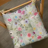 Подушка на стул с завязками, садовый текстиль Цветочное настроение 40x40x4 см