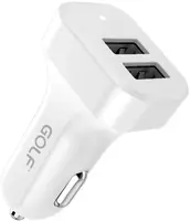 Автомобильное зарядное устройство GOLF GF-C11 Car charger 2USB 2.1A White
