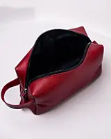 Косметичка еко шкіряна червона Розміри 22*11*11