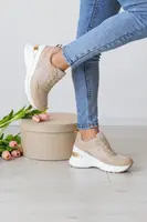 Сникеры женские Fashion Nega 3192 36 размер 23,5 см Бежевый