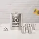 Набор фляга с рюмками "Please do not disturb", английский, Деревянная подарочная коробка с гравировкой