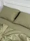 Постельное белье семейное Dushka Home Вареный хлопок премиум 21699 160х215х2 см фисташковое